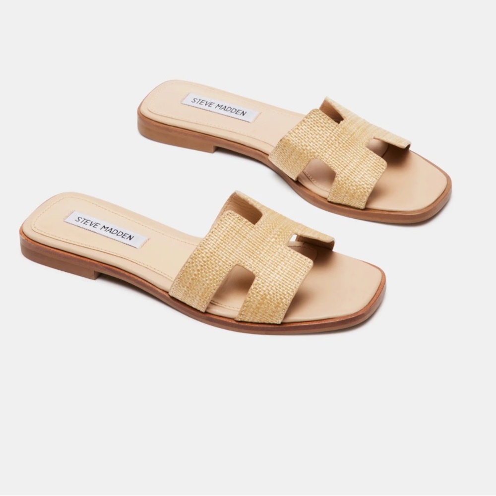 Steve Madden Hadyn Straw slides size 7US